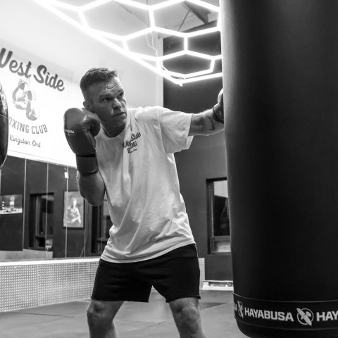 dave hitting the heavybag